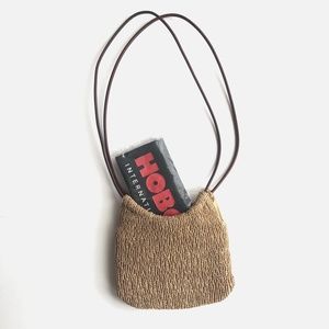HOBO Straw Bag with Cross Over Leather Strap (HOBO Storage Bag Included)